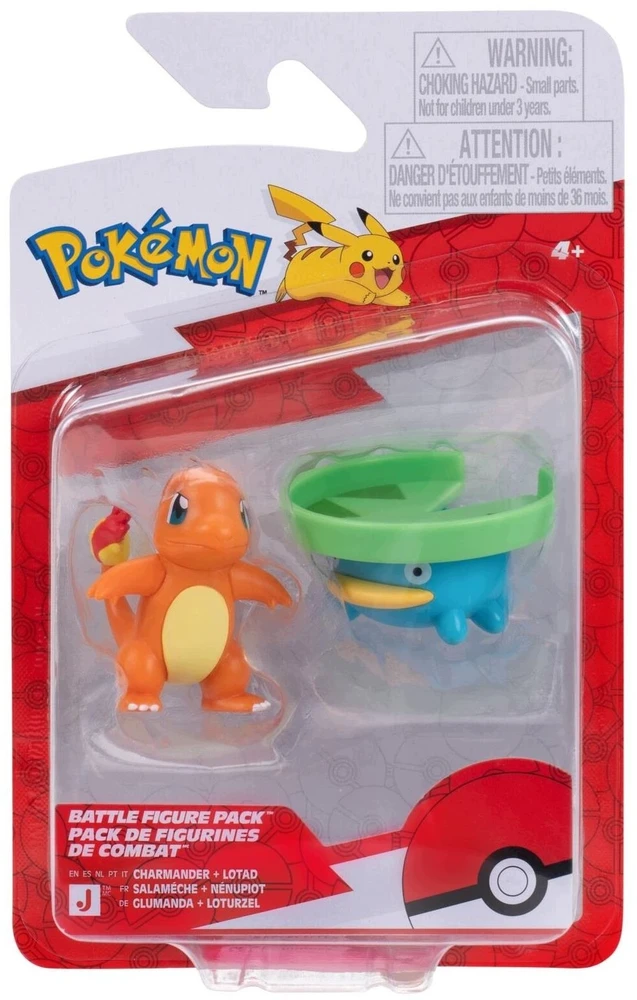 Pokémon - Kovos figūrėlė Lotad ir Charmander (PKW4529)