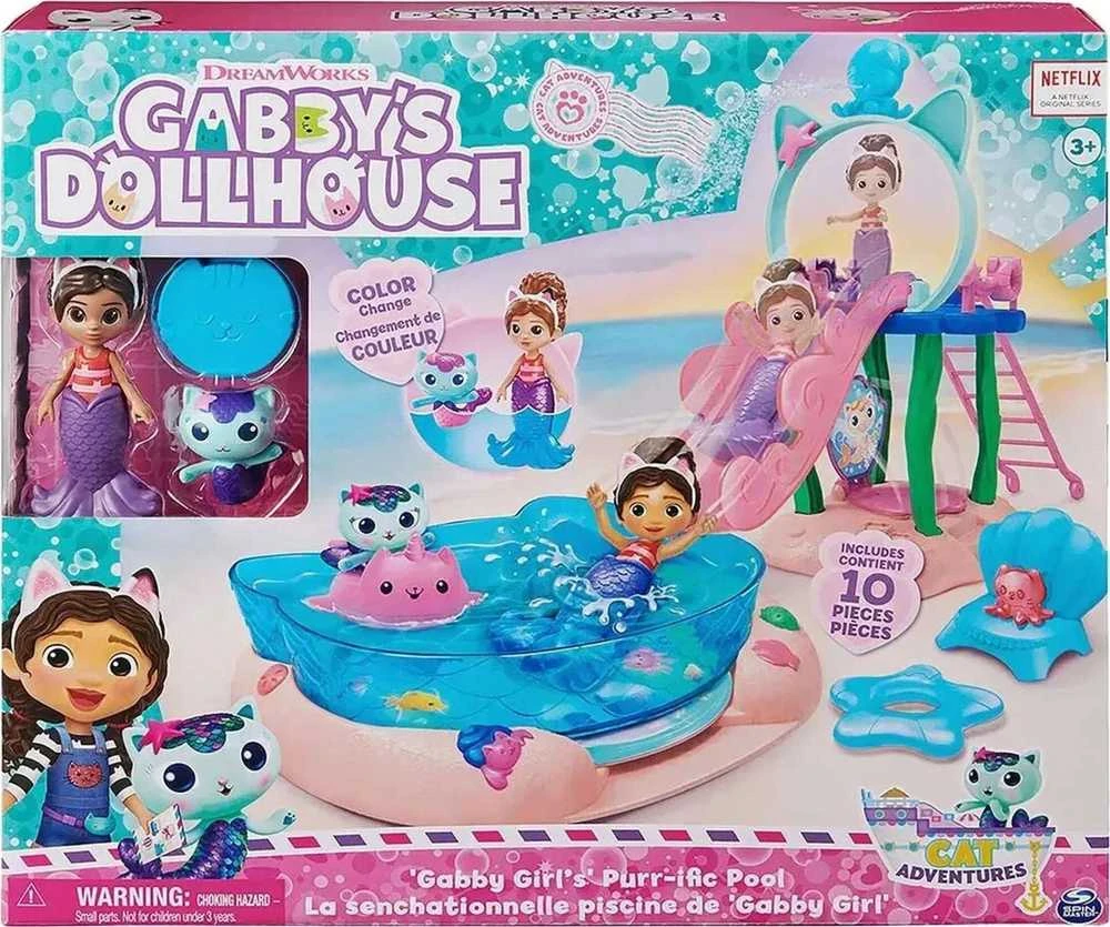 Spin Master Gabby's Dollhouse „Gabi's Cat House Pool Fun“ figūrėlių rinkinys 6067878 WB3