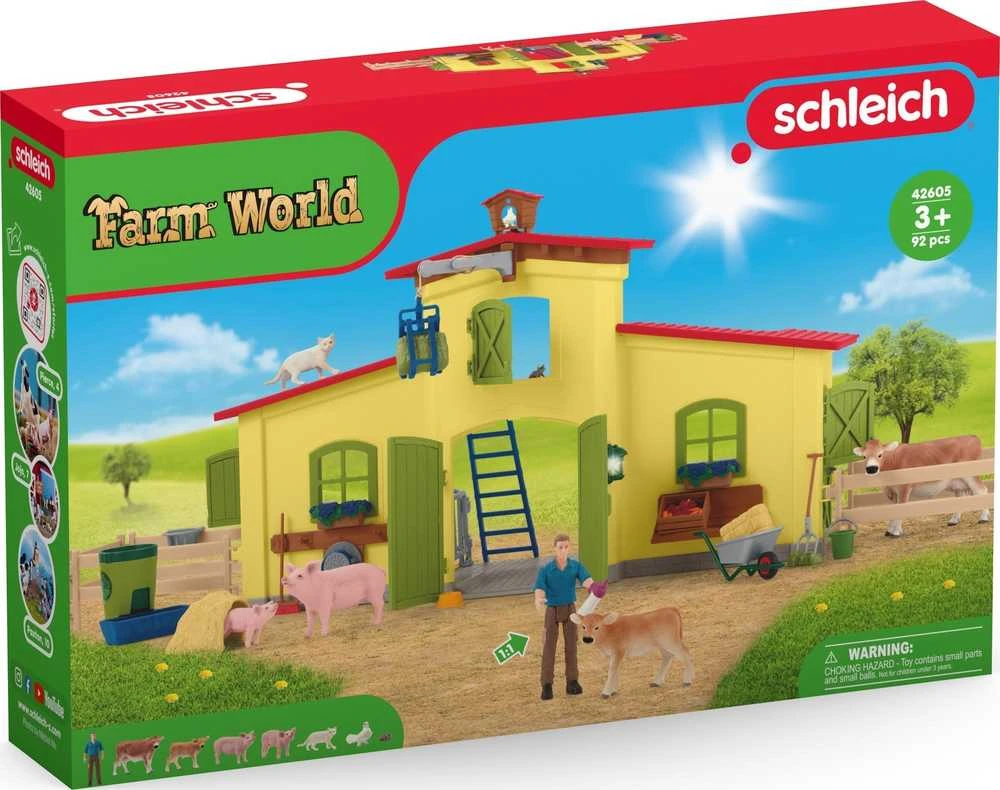 SCHLEICH FARM WORLD Didelis tvartas su gyvūnais ir priedais