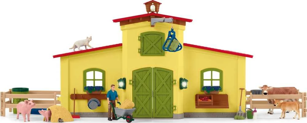 SCHLEICH FARM WORLD Didelis tvartas su gyvūnais ir priedais