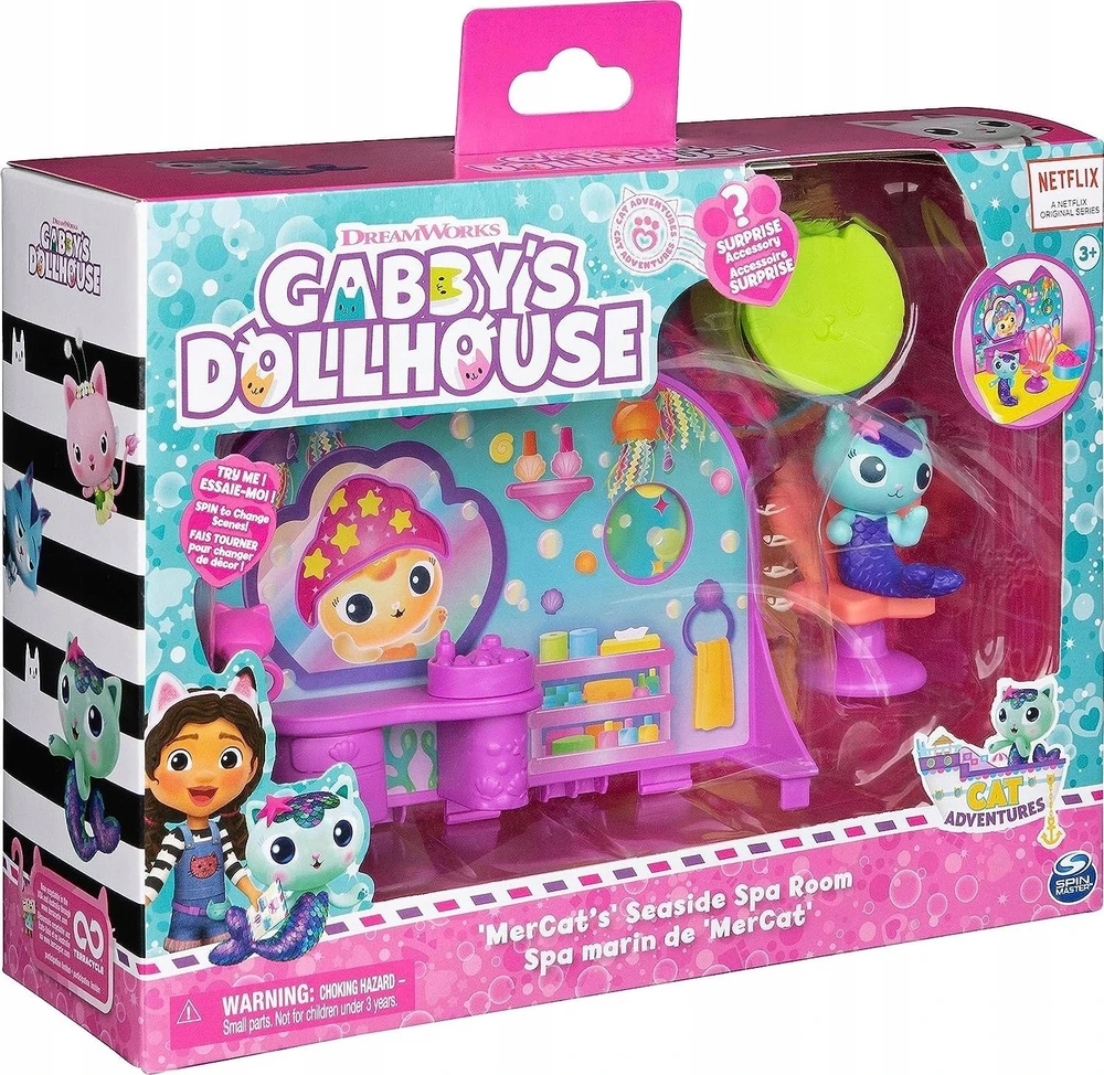 Spin Master Koci Domek Gabi Pokój do domku komplektas Spa figurka Syrenkotka + priedai
