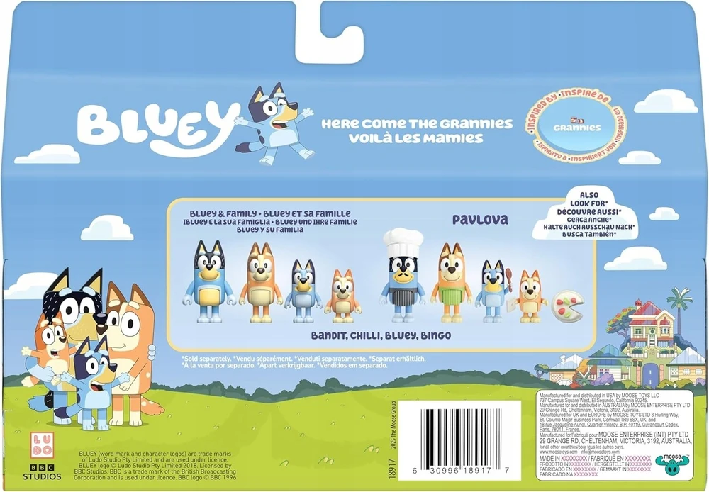 TM Toys Figūrėlės Bluey močiutės 4 vnt. rinkinys