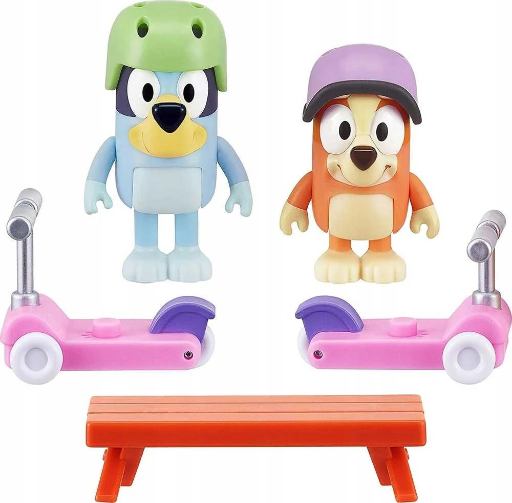 TM Toys Figūrėlių rinkinys Bluey su paspirtukais ir šuniukais