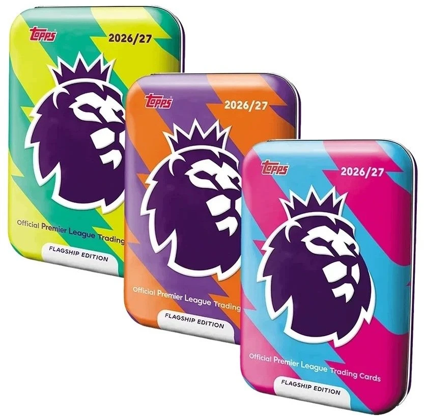 TOPPS PREMIER LEAGUE MEGA SKARDINĖ DĖŽUTĖ – įvairių rūšių