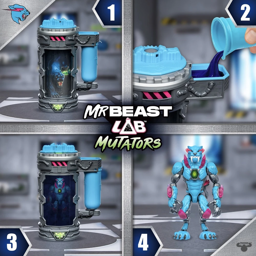 Moose Toys MrBeast Lab MR. BEAST LAB Mutator Action Figs -Ikoninė pantera