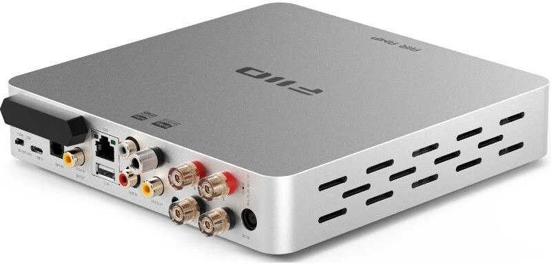 FiiO AIR AMP stereo stiprintuvas su tinklo grotuvu, sidabrinis