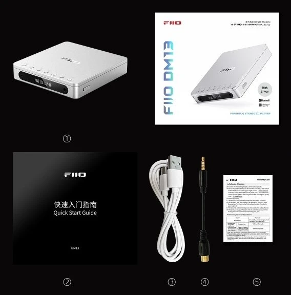 FiiO DM13 BT nešiojamas CD grotuvas su „Bluetooth“