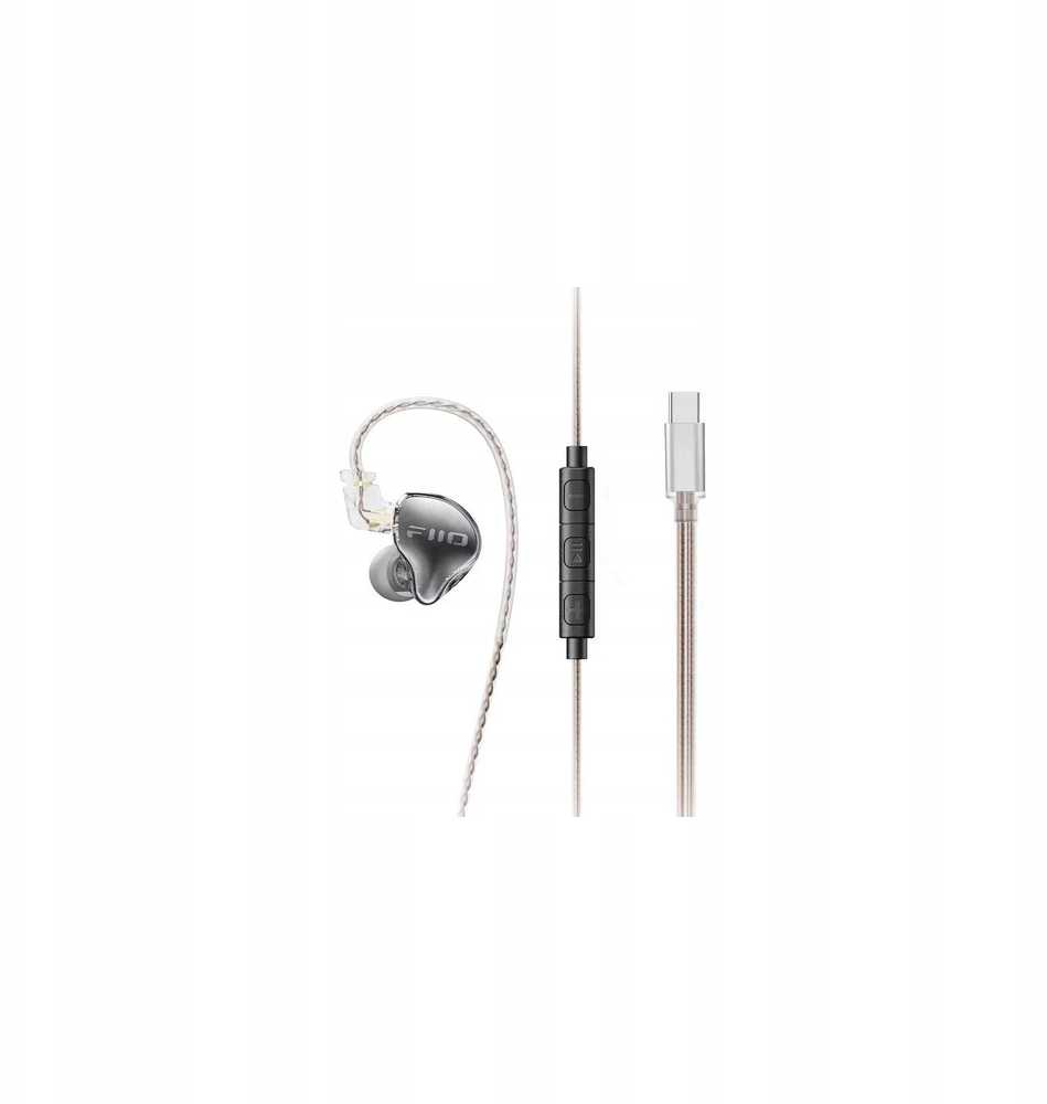 Ausinės FiiO JD10 TC - złącze Type-C - transparent juodas - Dynamiczne monitory Įstatomos į ausis (į ausis įkišamos tipo) ausinės