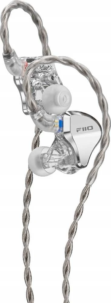 FiiO JH5 sidabrinės ausinės - hibridinės IEM 1x DD 4x BA
