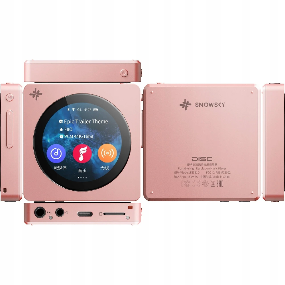 FiiO SnowSky Disc pink – nešiojamas garso grotuvas + DAC/AMP ausinėms