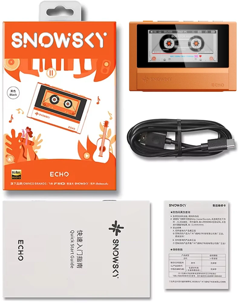 FiiO SNOWSKY ECHO* oranžinis – nešiojamas didelės raiškos grotuvas