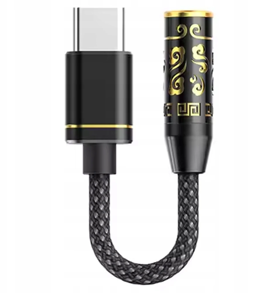 „FiiO x Jade Audio JIEZI A“ ausinių stiprintuvas – juodas ir auksinis – ausinių DAC/AMP 3,5 mm