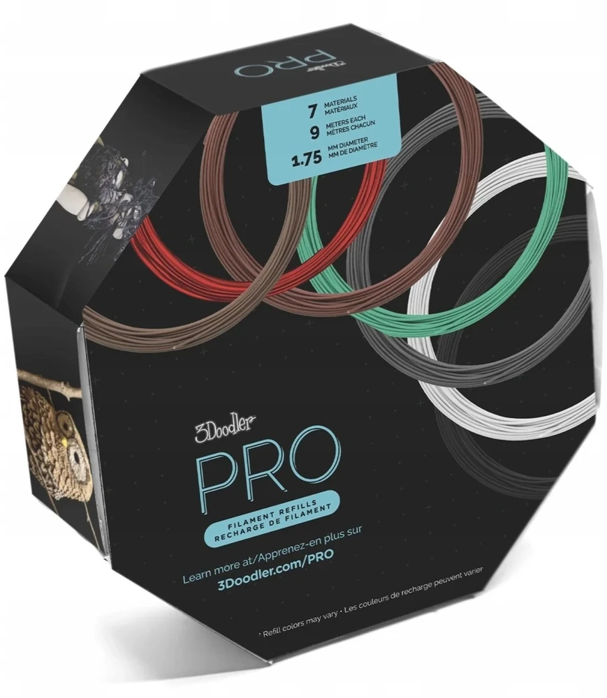 3Doodler PRO-FILLS 3D spausdinimo medžiaga Varis, Polilaktinė rūgštis (PLA), Polilaktinė rūgštis-anglies pluoštas (PLA-CF), Medžio pluoštas Varis, Žalias, Pilkas, Baltas, Mediena, Raudona, Bronza