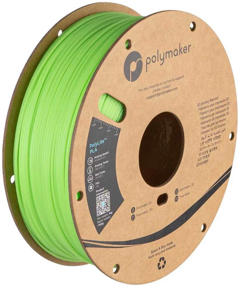 Polymaker Filamento Polimaker PolyLite Šviečiantis PLA 1.75mm 1kg - Žalias