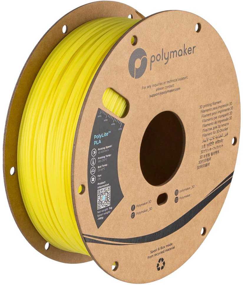 Polymaker Filamento Polimaker PolyLite Šviečiantis PLA 1.75mm 1kg - Geltona