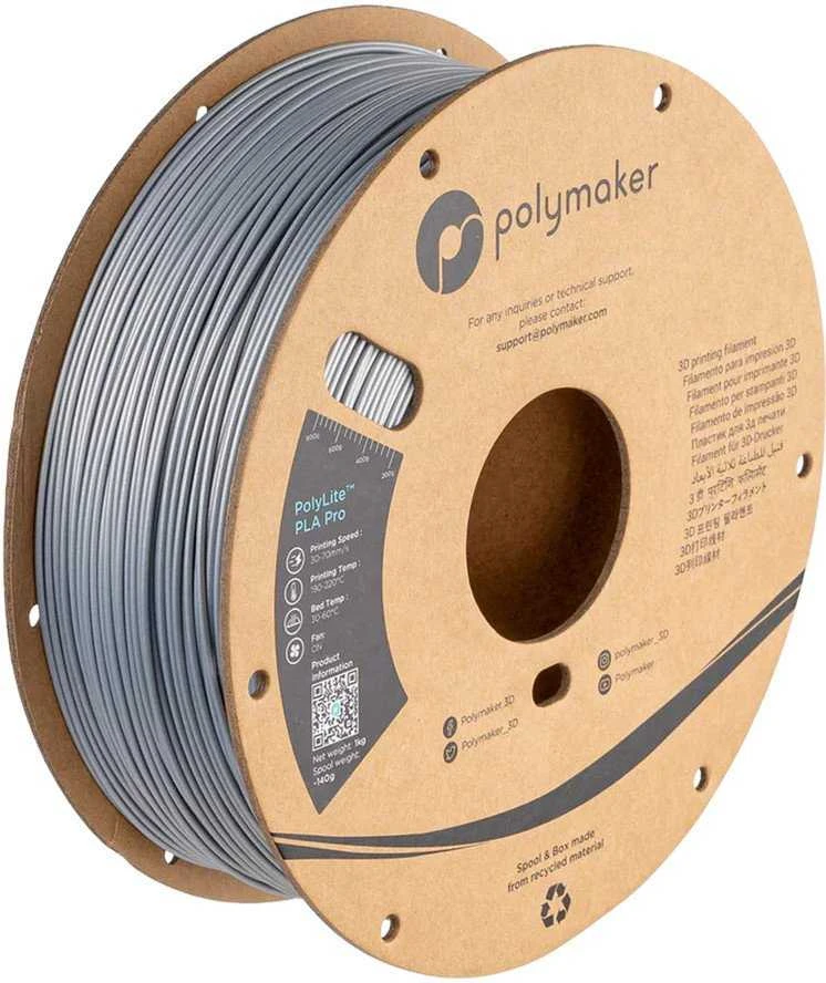 Polymaker PolyLite PLA PRO - 1kg - 1.75mm - Sidabrinis