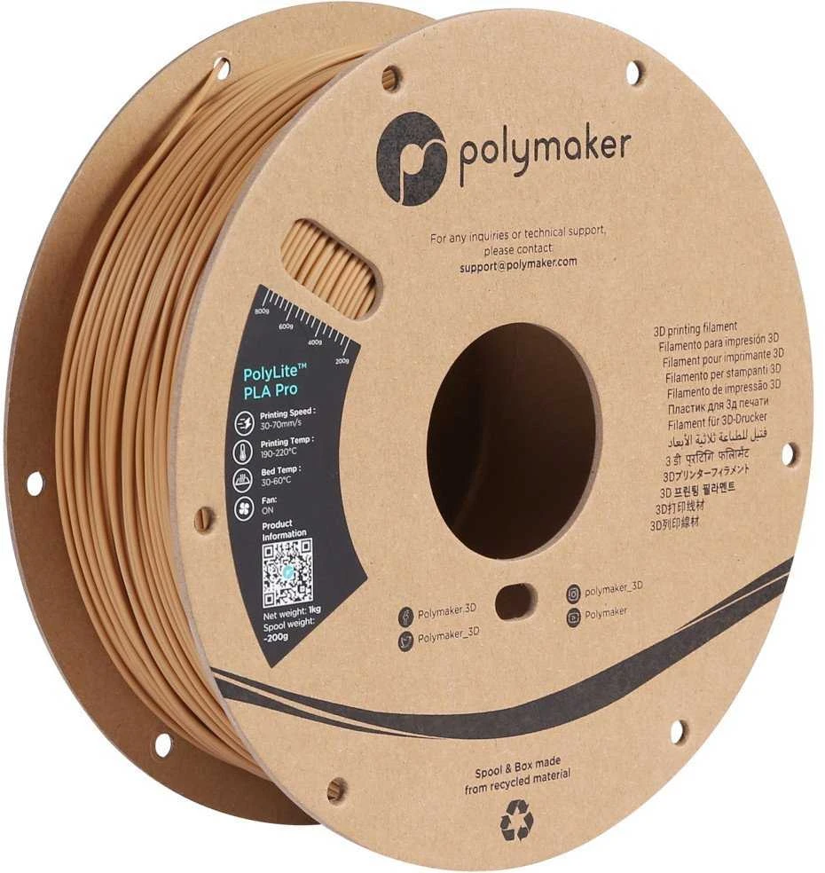 Polymaker PolyLite PLA PRO - 1kg - 1.75mm - Army rusvai gelsvas