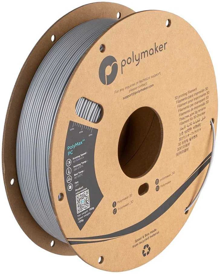 Polymaker Filament Polimaker PolyMax PC 1.75 mm 0.75 kg - pilka