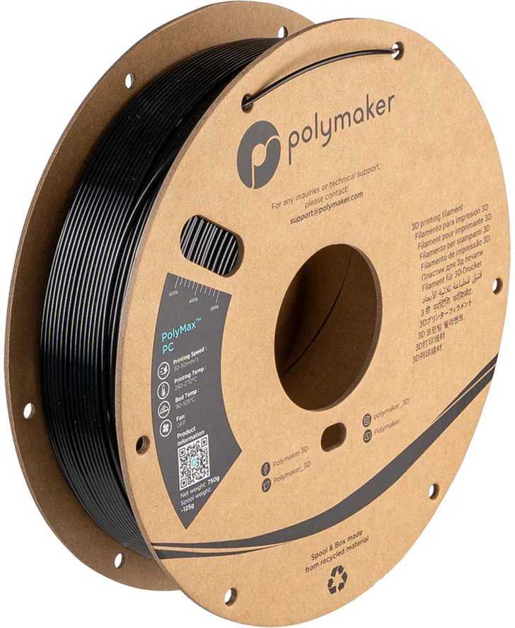 Polymaker PolyMax Tough PC - 0.75kg - 1.75mm - Juodas