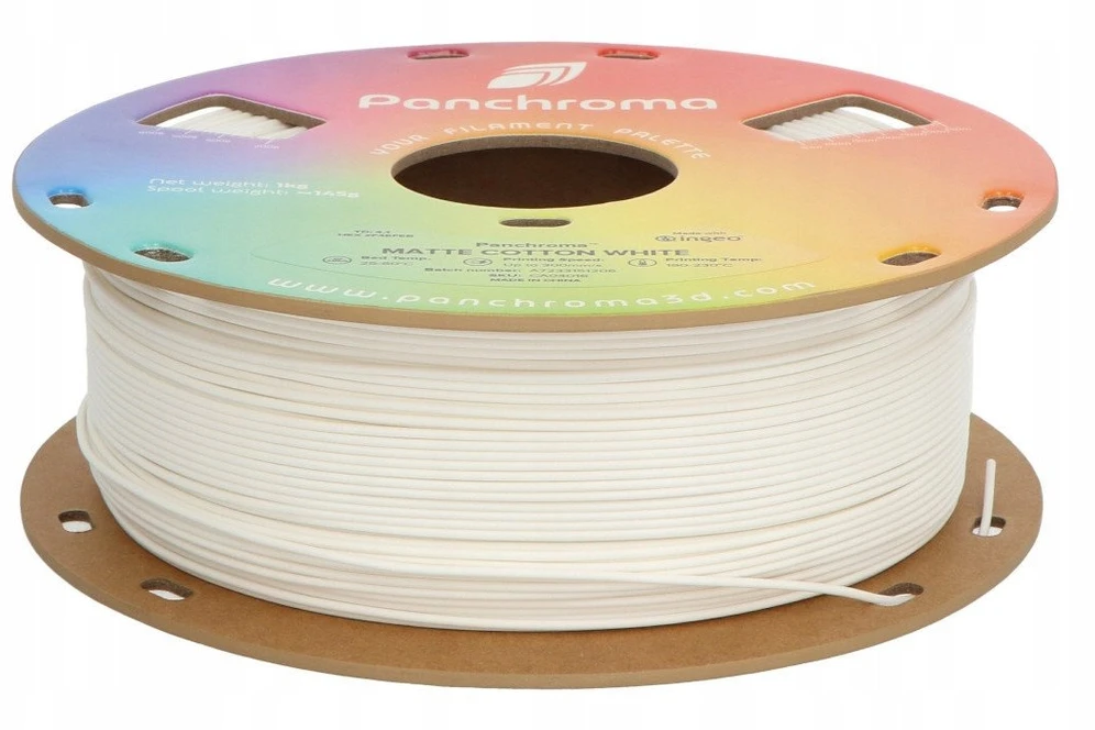 „Polymaker Panchroma PLA“ matinis popierius 1,75 mm, 1kg – medvilnė Baltas