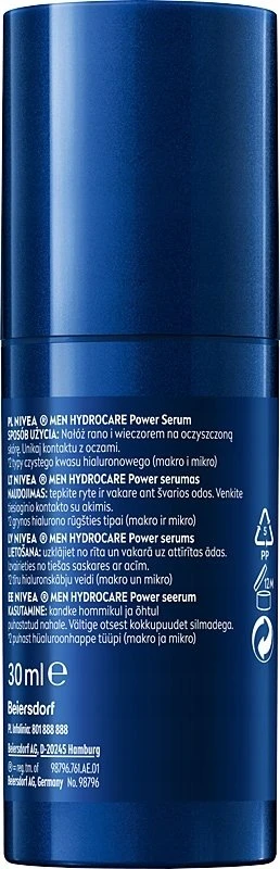 Filorga Poland „Nivea Men HydroCare“ maitinamasis serumas su hialurono rūgštimi, 30 ml