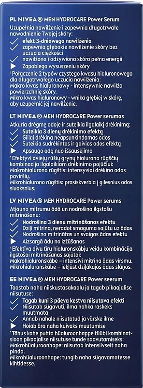 Filorga Poland „Nivea Men HydroCare“ maitinamasis serumas su hialurono rūgštimi, 30 ml