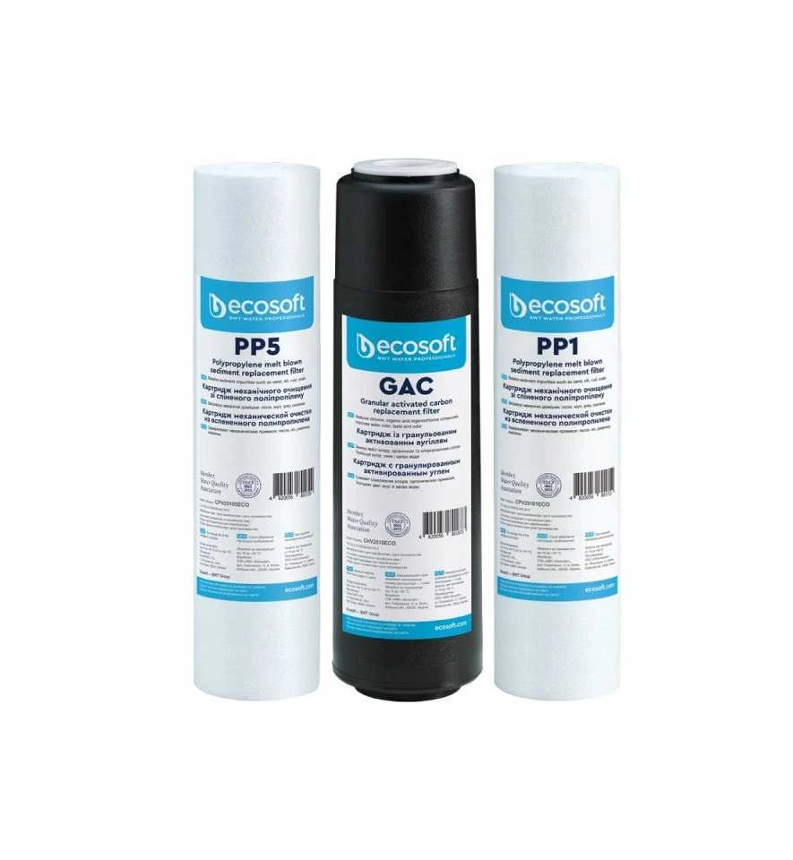 Filtravimo kasečių komplektas Ecosoft CPV3ECOSTD, 10"