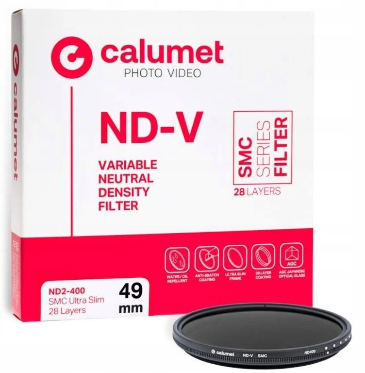 Calumet filtras Calumet kintamo tankio ND2-400 SMC 49 mm Ultra Slim 28 sluoksnių