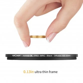Objektyvo filtras - K&F Concept Nano-X MRC 1/2-82 mm difuzinis filtras juodas