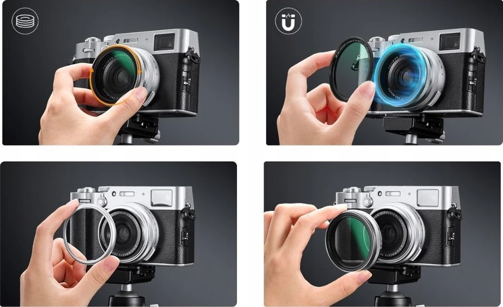 Filtras Kf Filtras Dyfuzyjny Juodas Diffusion 1/4 Nano-x K&f Concept Do Fujifilm X100 X100s X100vi X100f / Kf01.2704