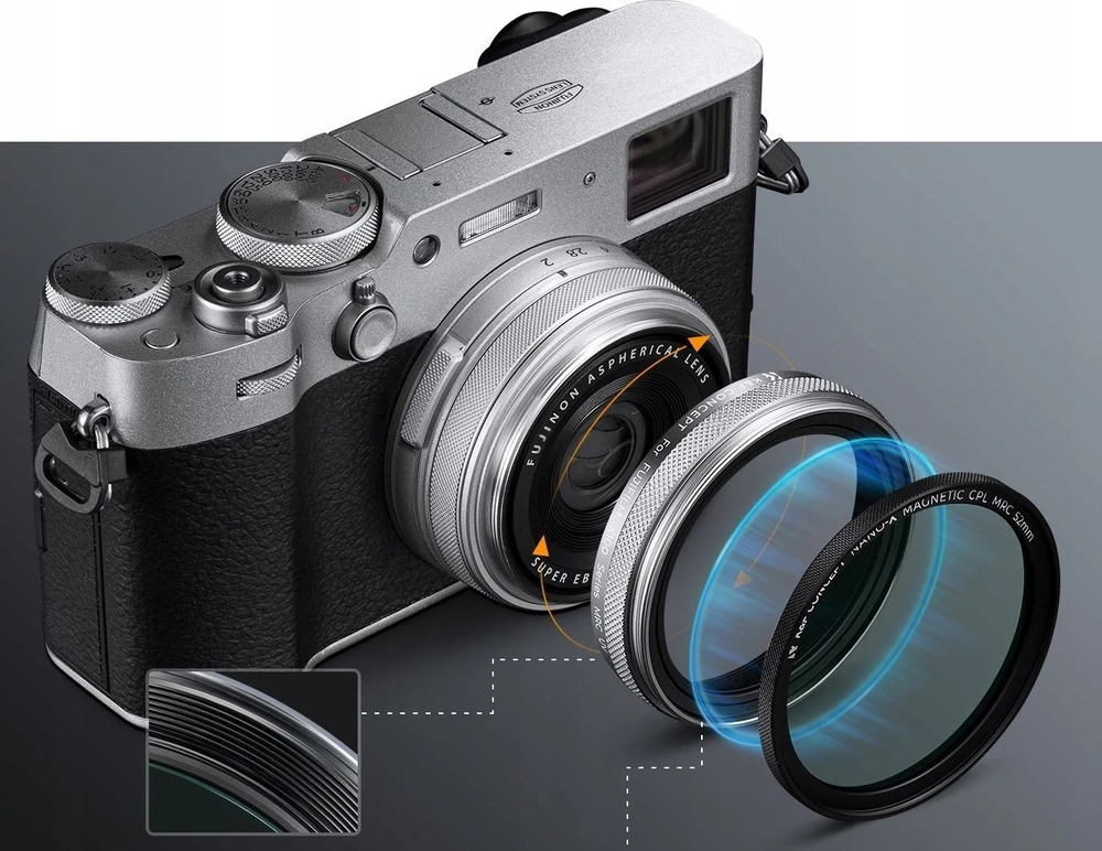 Filtras Kf Filtras Uv Nano-x Mrc K&f Concept Do Fujifilm X100 X100s X100v X100f X100vi / Kf01.2703