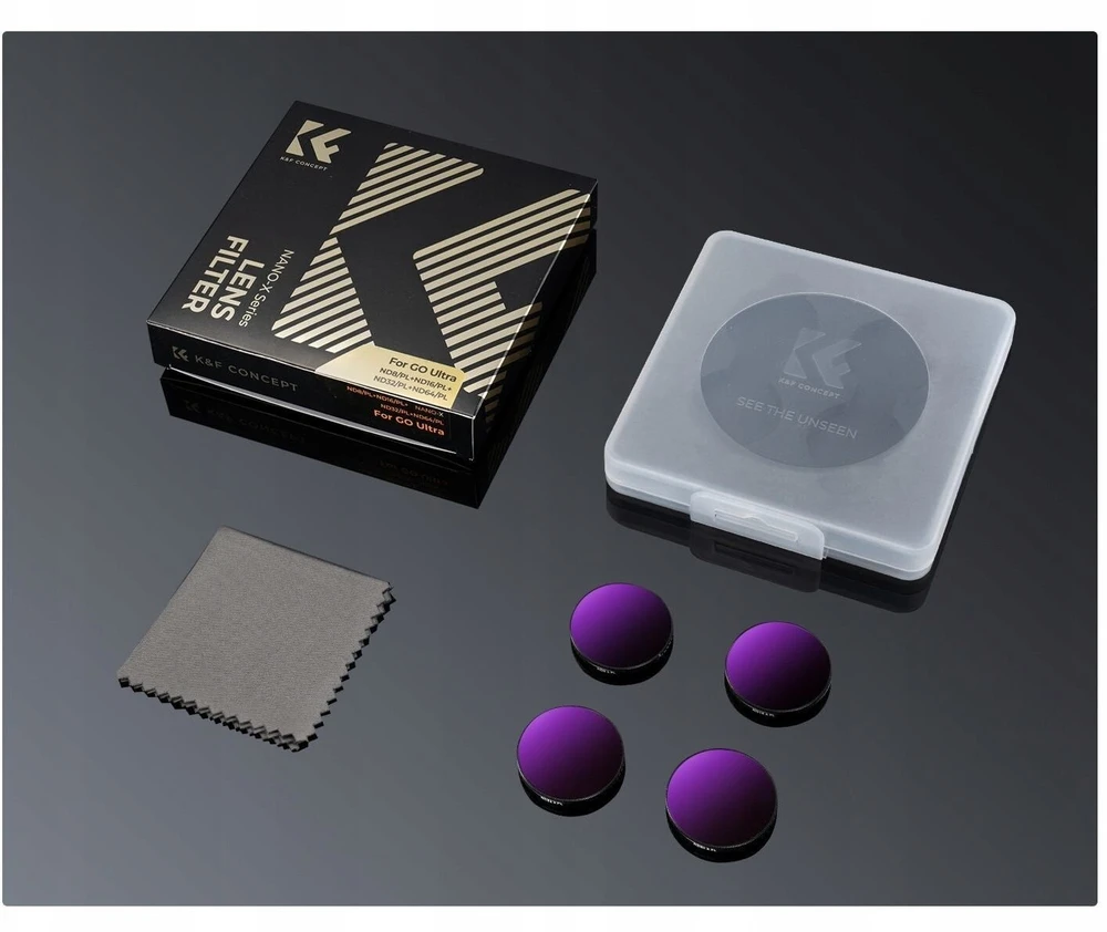 K&F CONCEPT ND/PL filtrų rinkinys Insta360 Go Ultra kamerai, ND8–ND64, SKU.1673