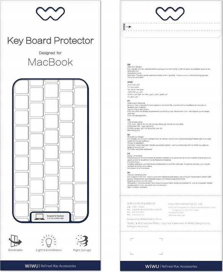 WiWU – Retina klaviatūros plėvelė, skirta „MacBook Pro 14,2" 2021 (A2442)