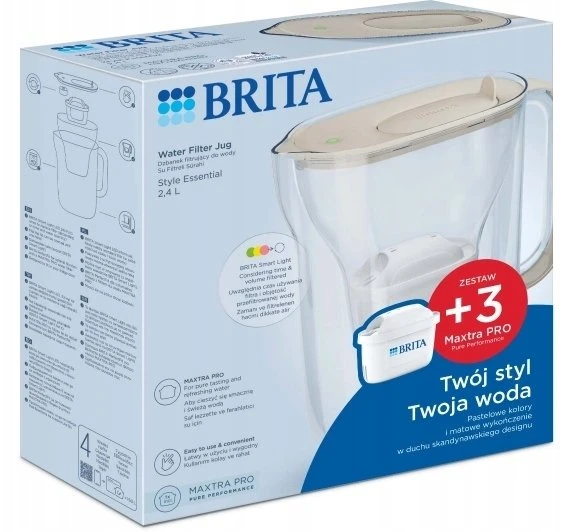 Brita Style Essential + 3 MAXTRA PRO PURE PERFORMANCE (Baltas)