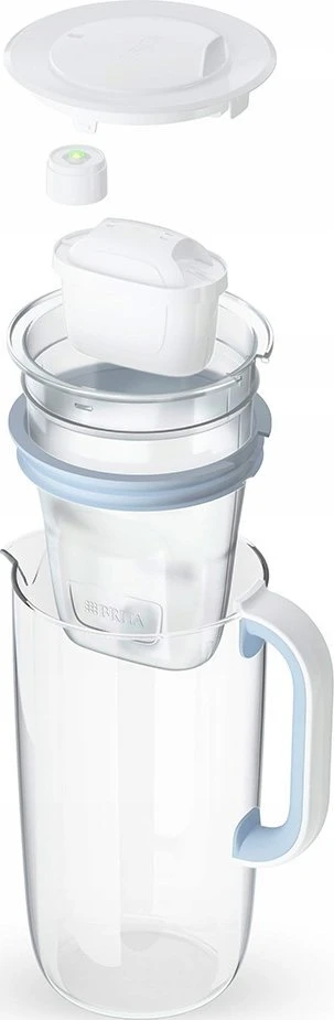 Drėkintuvas Brita Glass+ filtro ąsotis su 2 MaxtraPro PP kasetėmis (mėlynas; 2,5 l)
