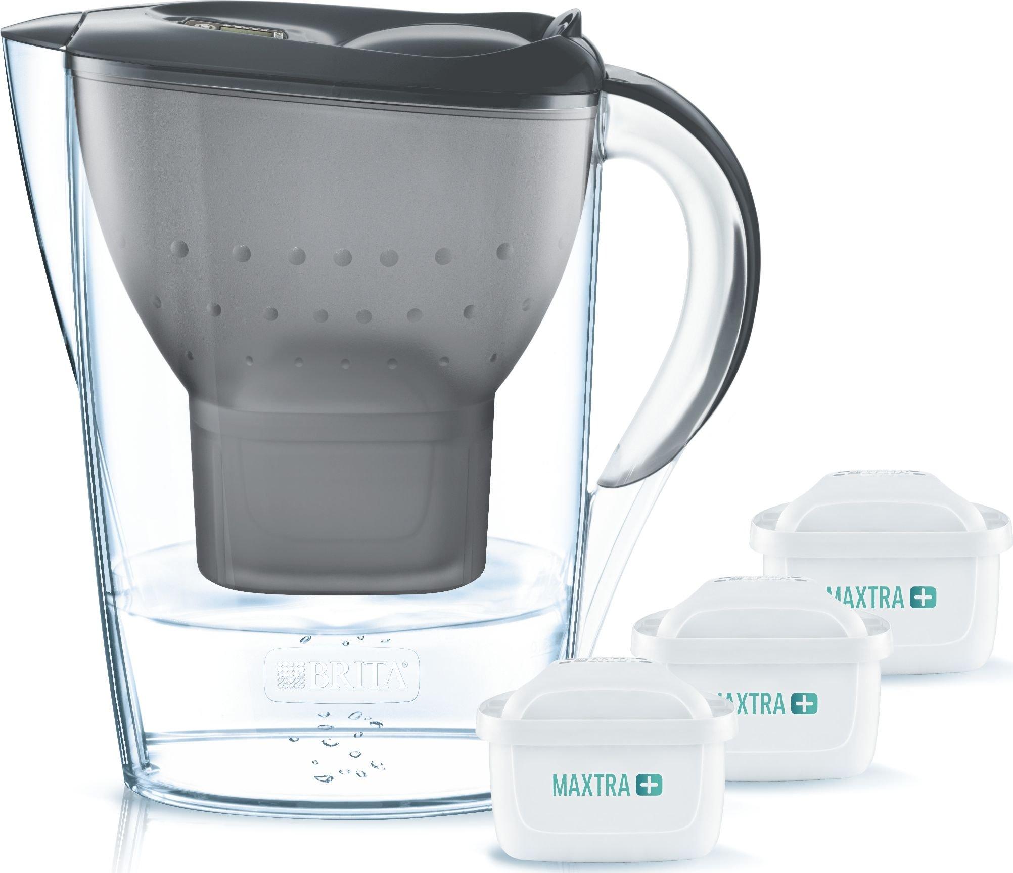 BRITA vandens filtravimo ąsotis „Marella“ grafito spalvos + 3 kasetės aprašymas - Prekės nuotrauka