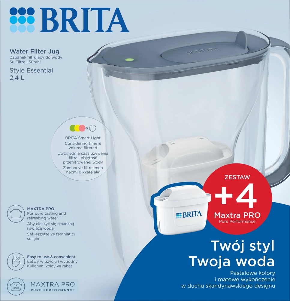 Brita Style Essential+4 MAXTRA PRO PURE PERFORMANCE (grafito spalvos)