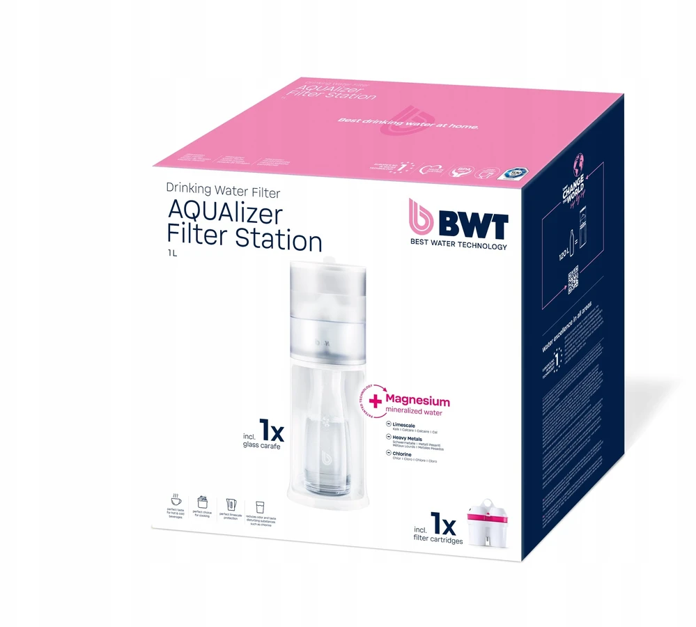 BWT vandens filtravimo stotelė AQUAlizer su stikliniu indu (2 vnt.) + magnis (1 vnt.) + cinkas (1 vnt.) 125305476