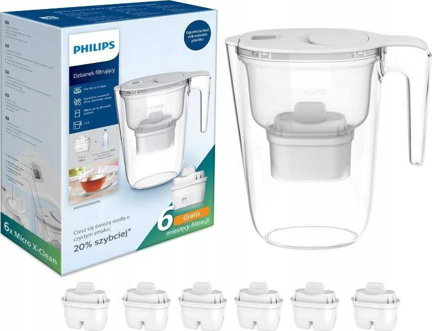 Philips AWP2933WHT6/58 balta + 6 „Micro X-Clean“ balta filtrai