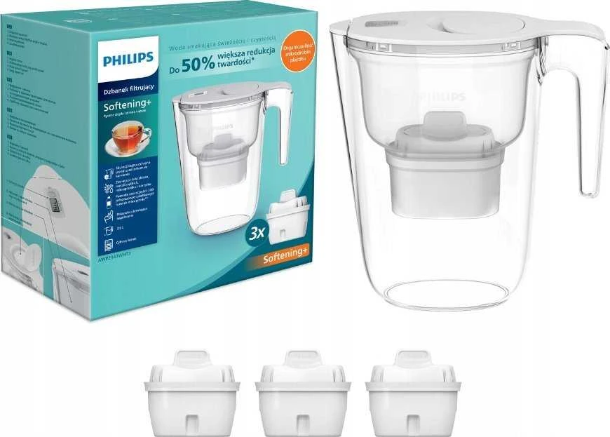 Philips AWP2943WHT3/58 + 3 filtrai „Micro X-Clean“ minkštiklis + balta