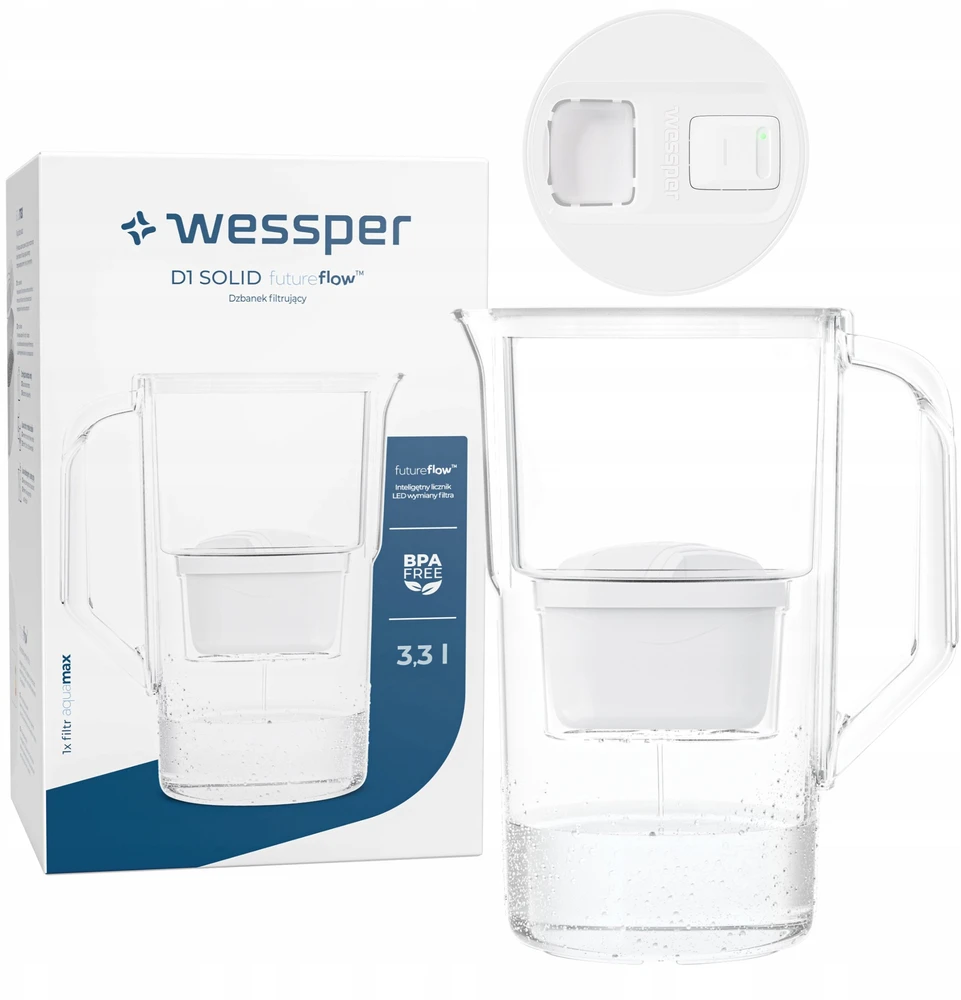 Filtravimo ąsotis Wessper D1 SOLID FutureFlow aquamax ąsotis (WES203-FF-WH)