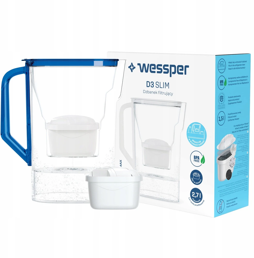 Filtravimo ąsotis Wessper D3 SLIM AQUAMAX ąsotis (WES205-NB)