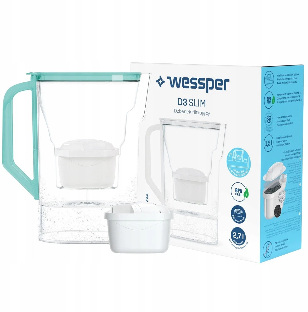 Filtravimo indas Wessper Ąsotis D3 SLIM AQUAMAX (WES205-MT)