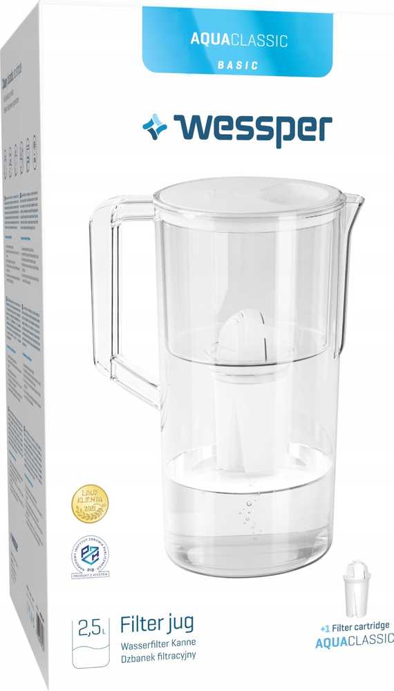 Filtro ąsotis Wessper AquaClassic Basic 2,5L baltas (WES204-WH)