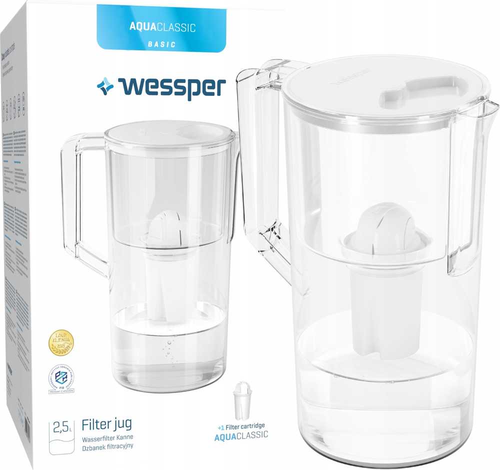 Filtro ąsotis Wessper AquaClassic Basic 2,5L baltas (WES204-WH)