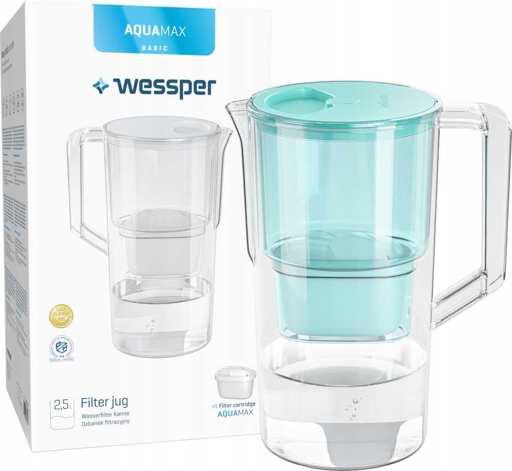 Filtro ąsotis Wessper AquaMax Basic mėtų spalvos