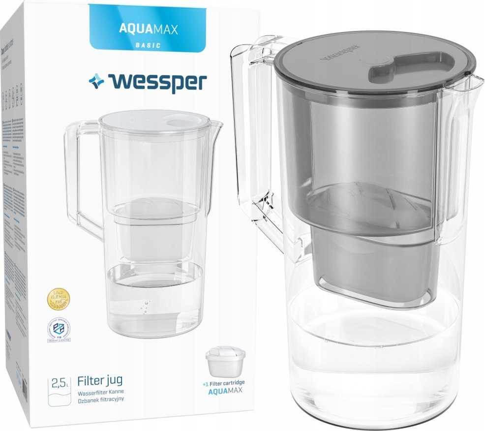 Filtro ąsotis Wessper AquaMax Basic pilkas