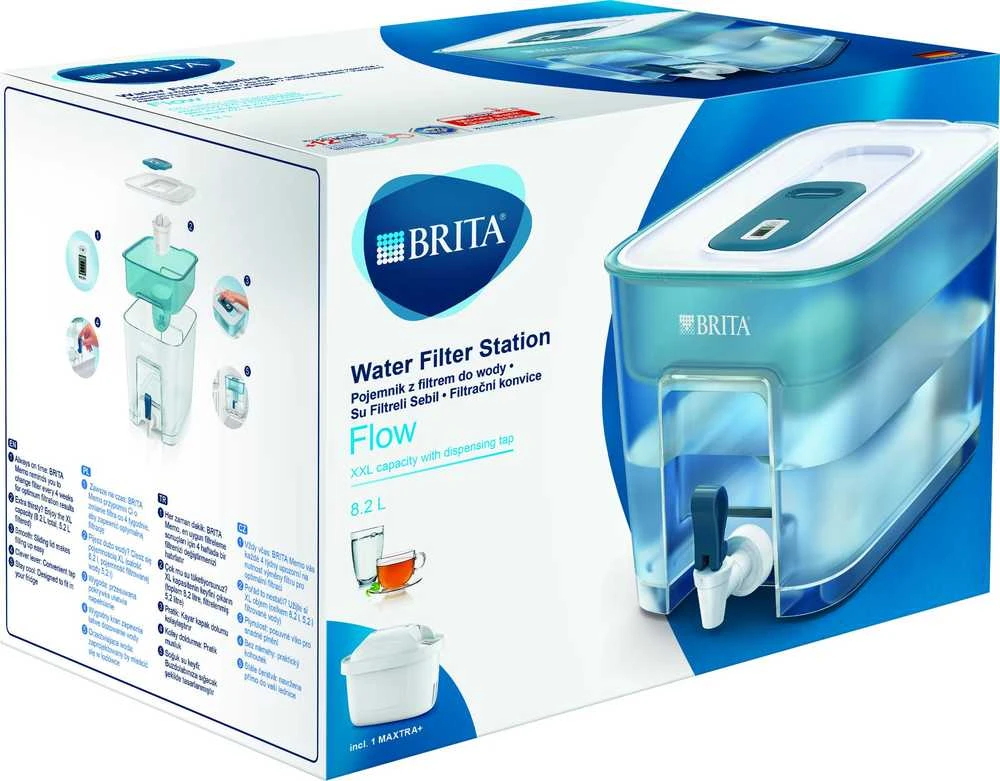 Vandens filtras-talpa BRITA FLOW, 8,2L, mėlynos spalvos