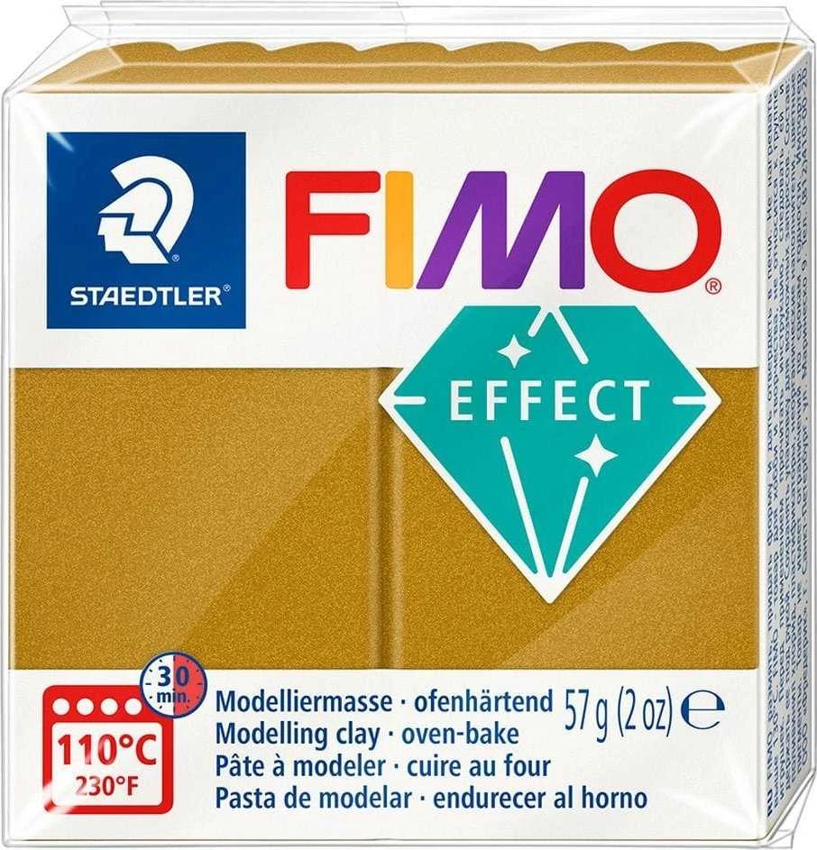 Modelinas Fimo, 56g, metalizuotos auksinės spalvos