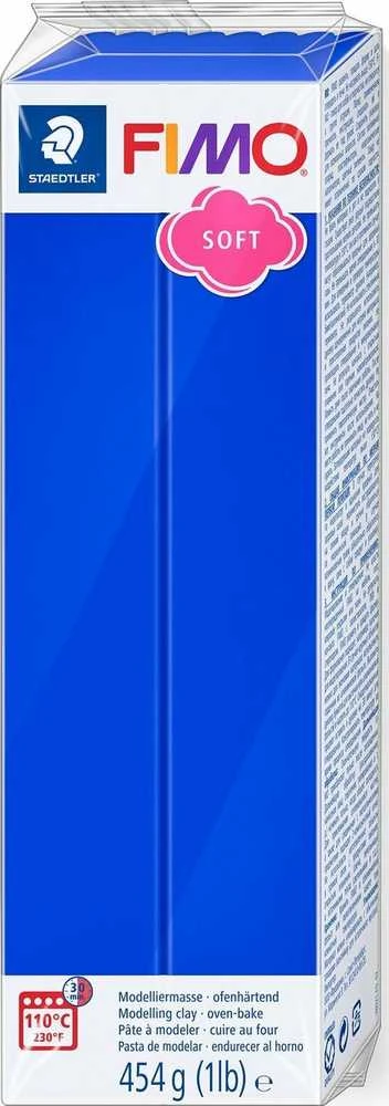 Polimerinė pasta - Fimo - Soft - 454g - Blizgiai mėlyna Nr. 33 - Lengva manipuliuoti